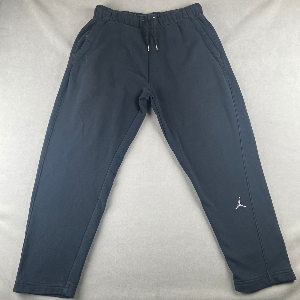 Nike Jordan Sportswear Fleece Sweatpants‎ Black Custom Hem Snap Pocket Comfy M